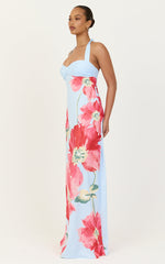 Luciana Maxi Dress - Halter Neck Twist Front Dress in Luciana Floral Print