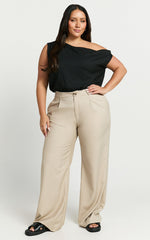 Mabel Bodysuit - Asymmetrical Neckline One Shoulder in Black