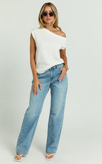 Marilou Top - Knit Off Shoulder Top in White