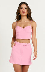 Ariana Mini Skort - High Waisted Skort in Pink