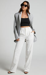Lorcan Pants - High Waisted Tailored Pants in White