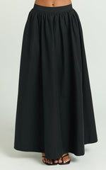 Preston Maxi Skirt - Full Aline Skirt in Black