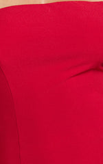 Sophie Mini Dress - Tie Neck Strapless Bodycon Dress in Red
